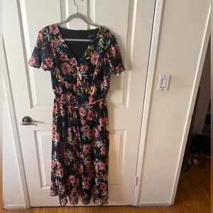Lane Bryant chiffon floral dress size 16